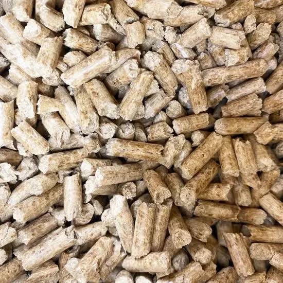 Wood pellets in retail bags on pallets for wholesale export from Portugal